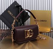 Fortok Dolce & Gabbana Burgundy Leather Top Handle Bag 11x19x5cm  - 5
