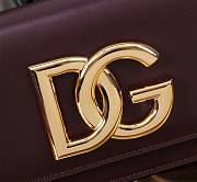 Fortok Dolce & Gabbana Burgundy Leather Top Handle Bag 11x19x5cm  - 6