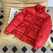 Fortok Chanel Pocket Down Jacket Black / Red - 3