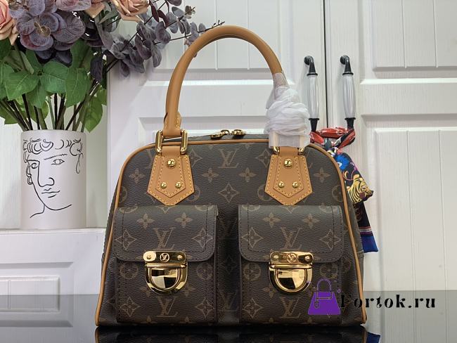 Fortok Louis Vuitton Manhattan Handbag Brown M40026 30x12x20cm - 1