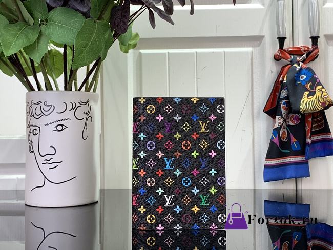 Fortok Louis Vuitton x TM Passport Holder Black Multicolor M13414 14x2.5x10cm - 1