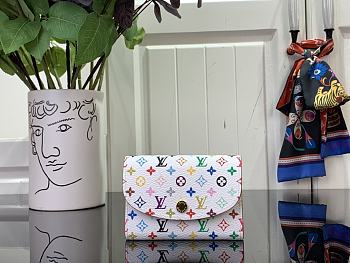 Fortok Louis Vuitton x TM Rosalie Wallet White M13399 11x8x2.5cm