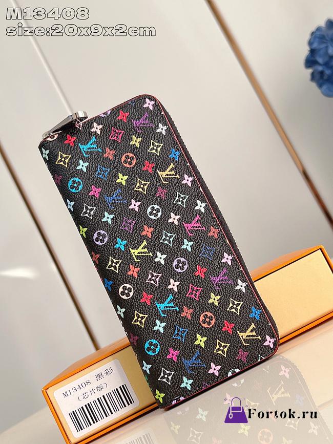 Fortok Louis Vuitton x TM Clémence Wallet Black Multicolor M13408 20x9x2cm  - 1