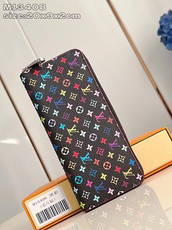 Fortok Louis Vuitton x TM Clémence Wallet Black Multicolor M13408 20x9x2cm 