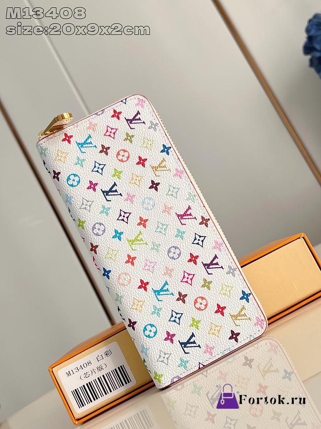 Fortok Louis Vuitton x TM Clémence Wallet White Multicolor M13408 20x9x2cm  - 1