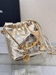 Fortok Chanel Metallic Calfskin Gold Metal Light Gold Bag 19x20x6cm - 2