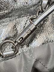 Fortok Chanel Metallic Calfskin Silver Metal Silver Bag 19x20x6cm - 6