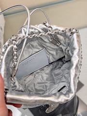 Fortok Chanel Metallic Calfskin Silver Metal Silver Bag 19x20x6cm - 3
