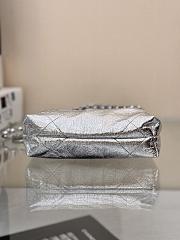 Fortok Chanel Metallic Calfskin Silver Metal Silver Bag 19x20x6cm - 2
