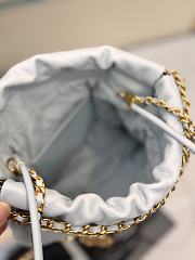 Fortok Chanel Mini Handbag White Caviar Leather 20cm - 3