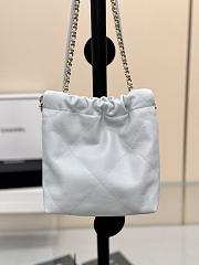 Fortok Chanel Mini Handbag White Caviar Leather 20cm - 4