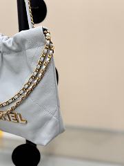 Fortok Chanel Mini Handbag White Caviar Leather 20cm - 6