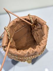 Fortok Chanel Mini Handbag Brown Caviar Leather 20cm - 5