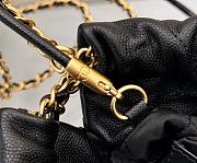 Fortok Chanel Mini Handbag Black Caviar Leather 20cm - 6