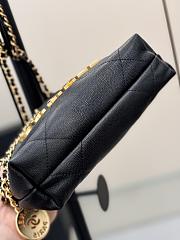 Fortok Chanel Mini Handbag Black Caviar Leather 20cm - 5