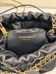 Fortok Chanel Mini Handbag Black Caviar Leather 20cm - 4