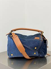 Fortok Loewe Puzzle Blue Denim Geometric Bag 29x12x19cm - 1