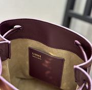 Fortok Loewe Pebble Small Bucket Bag Burgundy 17x7x21.5cm - 6