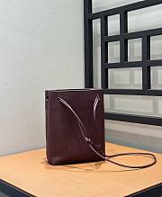 Fortok Loewe Pebble Small Bucket Bag Burgundy 17x7x21.5cm - 2