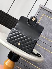 Fortok Chanel Mini Flap Handle Bag Black 12.5x20x6cm - 2