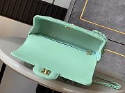 Fortok Chanel Mini Flap Handle Bag Green 12.5x20x6cm - 2