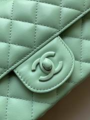 Fortok Chanel Mini Flap Handle Bag Green 12.5x20x6cm - 6