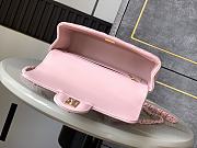 Fortok Chanel Mini Flap Handle Bag Pink 12.5x20x6cm - 6