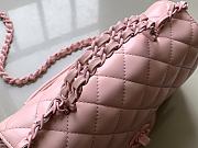 Fortok Chanel Mini Flap Handle Bag Pink 12.5x20x6cm - 5