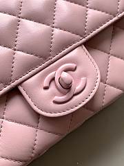 Fortok Chanel Mini Flap Handle Bag Pink 12.5x20x6cm - 4