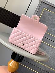 Fortok Chanel Mini Flap Handle Bag Pink 12.5x20x6cm - 3