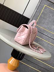 Fortok Chanel Mini Flap Handle Bag Pink 12.5x20x6cm - 2