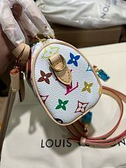 Fortok Louis Vuitton Nano Speedy Bag White Multicolor M13391 16x11x9cm - 5
