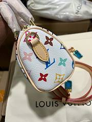 Fortok Louis Vuitton Nano Speedy Bag White Multicolor M13391 16x11x9cm - 6