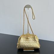Fortok Bottega Veneta Burgundy Teen Lauren 1980 With Chain Gold 804038 27x15x8cm - 1