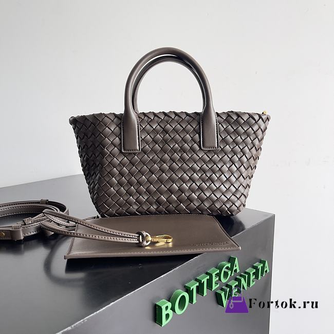 Fortok Bottega Veneta Mini Cabat Bag Brown 709464 22x6.5x15.5cm - 1