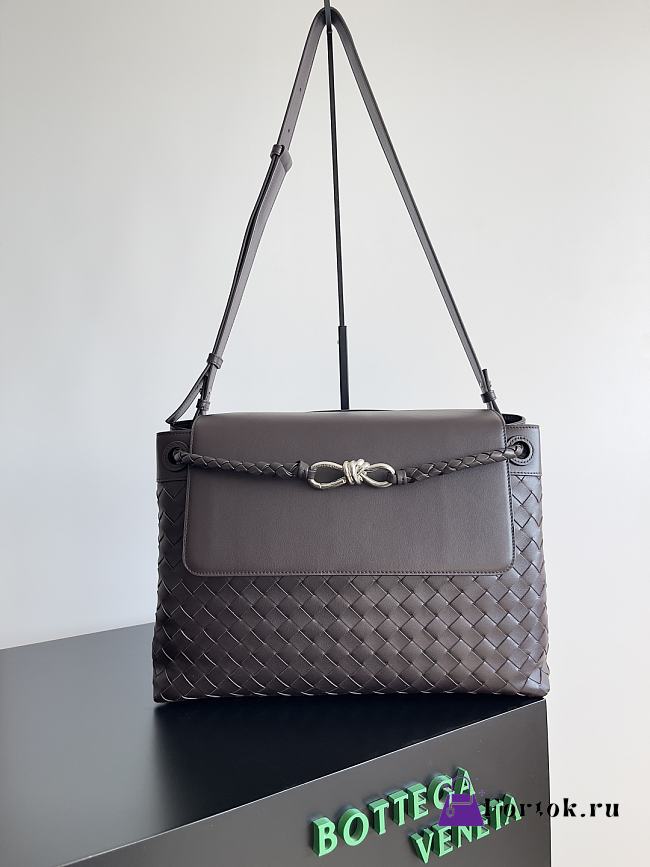 Fortok Bottega Veneta Men's Andiamo Backpack Dark Brown 807715 37x26x13cm - 1