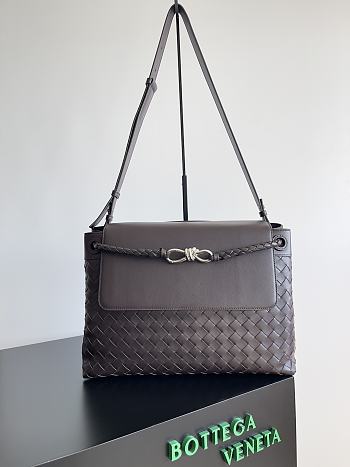 Fortok Bottega Veneta Men's Andiamo Backpack Dark Brown 807715 37x26x13cm