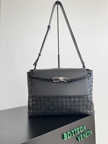 Fortok Bottega Veneta Men's Andiamo Backpack Black 807715 37x26x13cm