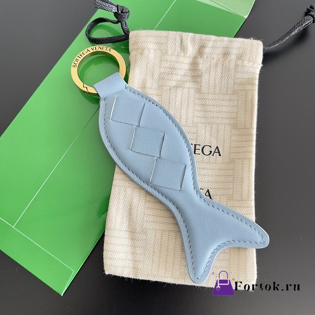 Fortok Bottega Veneta Fish-shaped Keychain Blue - 1