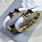 Fortok Hermes Enamel White Bracelet in Gold / Rose Gold - 1