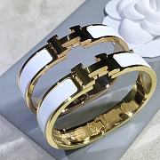 Fortok Hermes Enamel White Bracelet in Gold / Rose Gold - 5