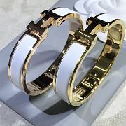 Fortok Hermes Enamel White Bracelet in Gold / Rose Gold - 3