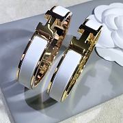 Fortok Hermes Enamel White Bracelet in Gold / Rose Gold - 4