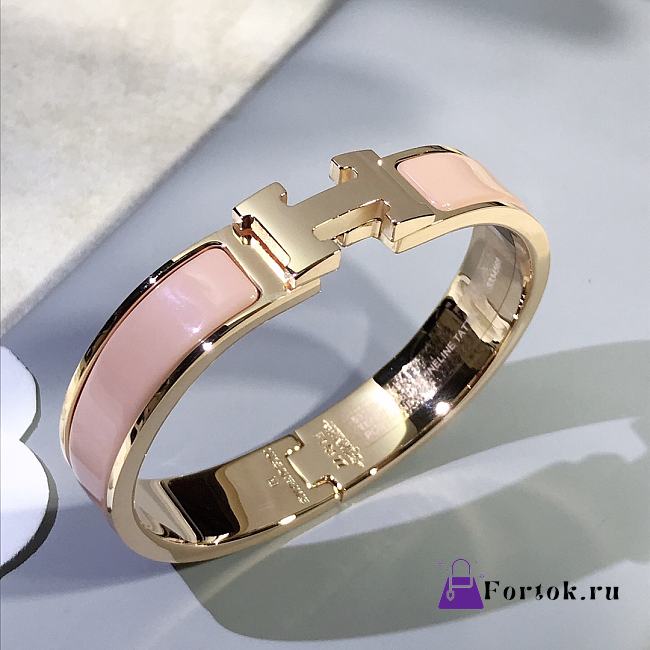 Fortok Hermes Enamel Pink Bracelet in Gold / Rose Gold - 1