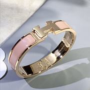 Fortok Hermes Enamel Pink Bracelet in Gold / Rose Gold - 1