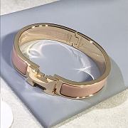 Fortok Hermes Enamel Pink Bracelet in Gold / Rose Gold - 4