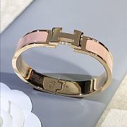 Fortok Hermes Enamel Pink Bracelet in Gold / Rose Gold - 2