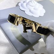 Fortok Hermes Enamel Black Bracelet in Gold - 1