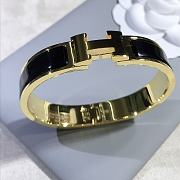 Fortok Hermes Enamel Black Bracelet in Gold - 6