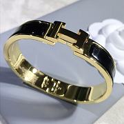 Fortok Hermes Enamel Black Bracelet in Gold - 5